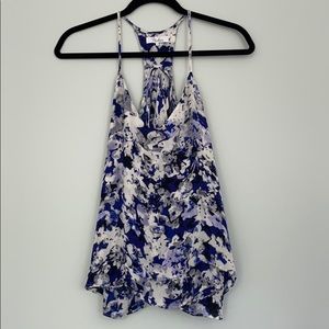 Parker Floral Watercolor Racerback Silk Tank